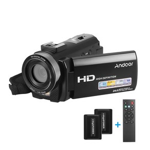 Andoe HDV-201LM 1080P FHD 디지털 비디오 카메라 캠코더 DV 레코더 24MP 16X 줌, 3세트