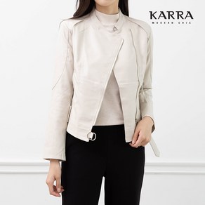 KARRA 사선메탈지퍼비건레더자켓_A3F0307