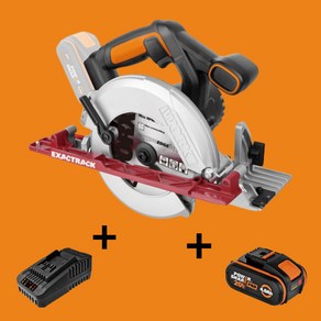 WORX 가정용 원형 절단톱 6.5인치 무선 목공용 전기톱 배터리 1개 세트 WX530.9