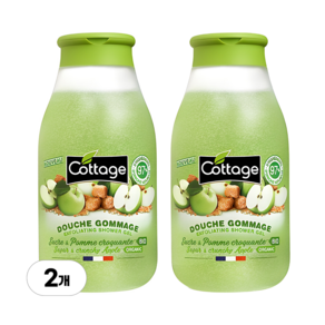 코티지 슈거 앤 크런치 애플 엑스폴리에이팅 샤워젤, 270ml, 2개