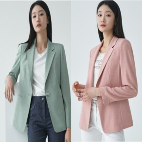 [지센창원]여성 싱글 원버튼 테일러드 베이직 자켓 2색 LFJKO301
