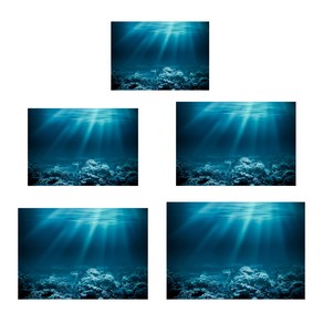 수족관 배경 스티커 종이 3D 어항 접착 벽지 장식 수중, [02] S Blue, 02 S Blue, 1개