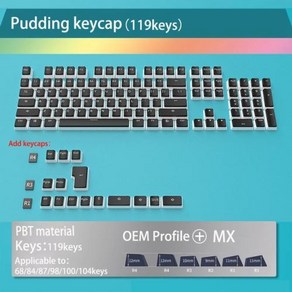 푸딩 키캡 GMK87 GMK81 GMK67 K617 M87 129 키 OEM PBT Mx 프로필 기계식 키보드 키트 키캡 백라이트 커스텀키보드 키보드키캡