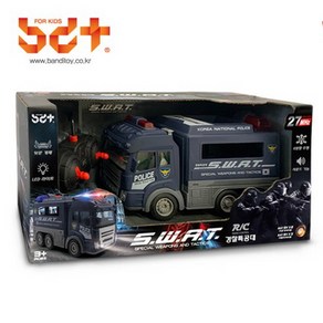 경찰특공대 RC카 6방향주행 사운드 LED 라이트 SWAT RC카, 1개