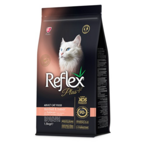 Reflex 어덜트 고양이 플러스 안티헤어볼 건식사료, 연어, 1.5kg, 1개