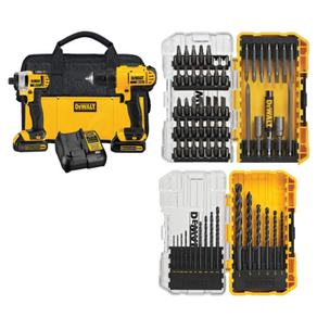 미국 디월트 20V 무선 전동 충전 드릴+임팩 콤보 세트 DEWALT﻿ ﻿DCK240C2, 디월트 드라이버 비트 세트 + 디월트 드릴날 세트 추가, 1개