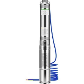 Deep Well 잠수정 펌프 0.5HP 115V 60Hz 33GPM 148ft 헤드 추가 황동 체크 밸브 및 관개 산업 가정용 33ft 전원 코드가 있는 스테인리스 워터, 1HP/230V