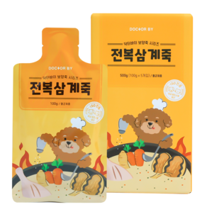 닥터바이 강아지 보양식 전복 삼계죽 애견특식 영양식 5개입, 1SET, 500g, 1세트