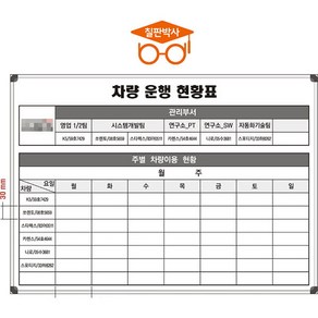 주차현황판 주차관리칠판 주문제작 맞춤 화이트보드 (알자석부착X), 선택9) 주차현황판(소형2)