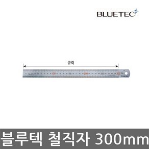 블루텍/STEELRULER/철직자/철자/스테인리스스틸/300mm, 1개