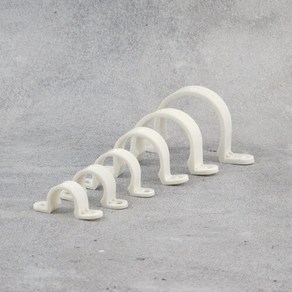 PVC U자 새들 32/40/50 양새들 클램프 클립 브라켓 배관 케이블 호스 고정 백색, F 50, 1개