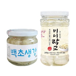 미니 락교 200g + 백 초생강 190g 유리병 세트