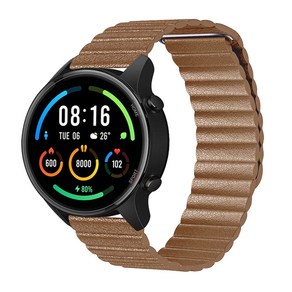 더조은셀러 샤오미 미워치 시계줄 밴드 밀레니즈 가죽 레더 루프 자석 마그네틱 XIAOMI Mi watch, 1개, 샤오미 미워치 - 브라운