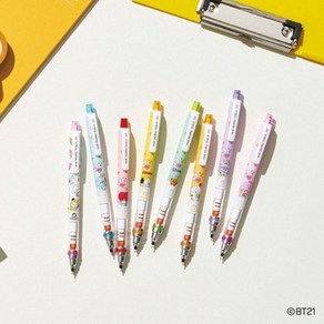 유니 쿠루토가 샤프 0.5mm BT21 한정판 M5-650BT, YELLOW／CHIMMY