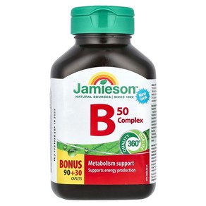 제이미슨 비타민 비타민 B50 콤플렉스 Jamieson Vitamins Vitamin B 50 Complex, 1개, 120정