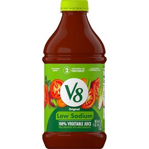 V8 저나트륨 오리지널 100% 야채 주스 1.3L(44온스) 병, 1개, 946ml