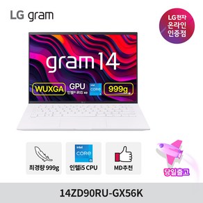 LG전자 그램14 코어i5 인텔13세대 16GB 256GB 14ZD90RU-GX56K 윈도우 미포함 스노우화이트, WIN11 Home, 512GB, 화이트