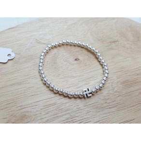 - 925 silve 4mm은볼 & 미니만자통과장식 팔찌