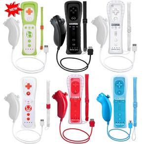 2 인 1 닌텐도 Wiimote 내장 모션 플러스 Wii 리모트 및 nunchuck 용 Wii 컨트롤러 게임패드 내장, 1개, 16.As pictue shows