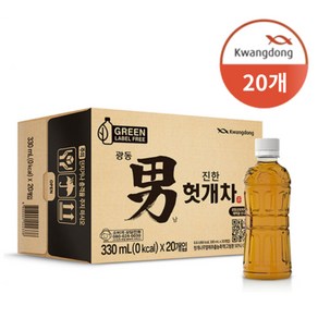 라벨없음 광동제약 진한 헛개차 330ml 20EA, 330ml x 20개