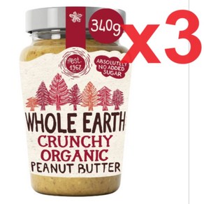 340g 3개 홀얼스 오가닉 크런치 피넛버터 Whole Eath Oganic Cunchy Peanut