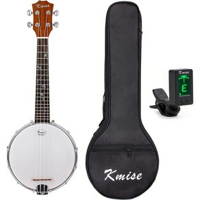 Kmise Banjo Ukulele 4 Sting Ukelle Uke 콘서트 23인치 사이즈 메이플 with Bag Tune 블랙, Black Sapele, 1개