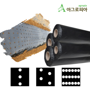 흑색 유공 멀칭 비닐 농사용 텃밭용, 5번: 편폭100cm×길이100m(2구멍), 1개