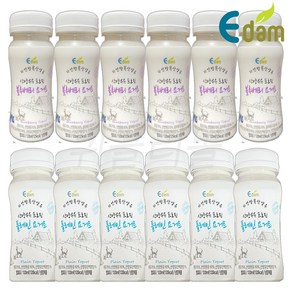 [퀴클리몰] 이담 산양 프로틴 플레인 요구르트6팩+블루베리 요구르트6팩, 120ml