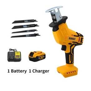 Dewalt 무선 전기 왕복 톱 20V 배터리 컴팩트 핸드 톱날 4 개 목재 절단 도구, [02] 1 Battey 1 Chage, [04] AU