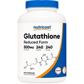 Nuticost 뉴트리코스트 글루타치온 L Glutathione 500mg 240캡슐, 2개, 240정, 240정