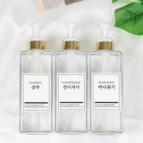 모든집 호텔 욕실 디스펜서 샴푸통 800ml+방수라벨 3구 세트