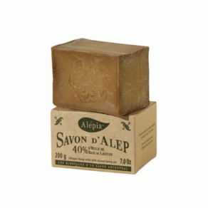 ALEPIA Savon Alep-Authentique 40% 알레피아 알레포 비누 월계수 오일 40%, 1개, 190g