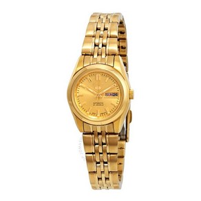 Seiko 세이코 Seies 5 오토매틱 Gold Dial Ladies Watch SYMA38