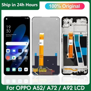 휴대폰 핸드폰 스마트폰 수리 부품 Oppo A72 A92 LCD 디스플레이 교체 터치 스크린 디지타이저 A52 CPH2059 CPH2067 CPH2069 디스플레이용 프레임 포함, [03] A72 No Fame, 1개