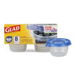 GladWae Family Size Food Stoage Containes XL  GladWae 제품군 크기 식품 저장 용기 XL  대형 정사각형 식품 보관함 최대, 둥근, 4온스 - 8개, 6개 Glad Food Sto, 둥근, 4온스 - 8개, 6개 Glad Food Sto, 6개