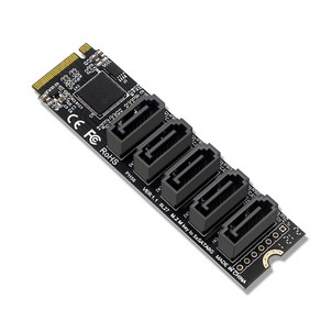 고속 M.2 PCIE3.0 ~ 5PORT SATA3.0 확장 카드 M.2 NVME 프로토콜, 1개