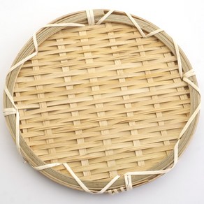 20cm 대나무 원형 회채반 쌈채반 상추채반 소쿠리 모밀판 전 튀김 부침개, 1개