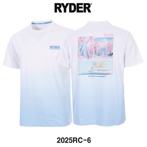 라이더 티셔츠 배드민턴 반팔 상의 남성 여성 반팔티 코튼라이크 오버핏 화이트 블루 핑크 2025RC-6