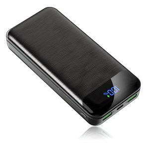 KLIFE 고속충전 대용량 보조배터리 20000mAh PD 22.5W QC3.0 잔량표시, 블랙, PD-Q2