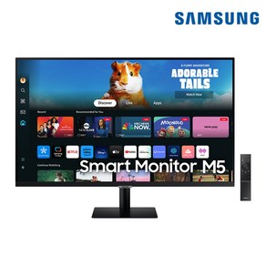 삼성전자 오디세이 M5 32인치 S32DM500 블랙 스마트 TV 모니터 OTT 넷플릭스 유튜브 미러링 가정용 사무용 일반 컴퓨터 모니터, S32DM500 (블랙), 80.1cm