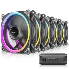 Antec 140mm RGB 팬 케이스 PC 주소 지정 가능한 Pizm Seies 컨트롤러 허브 포함 2팩, Neo Pizm 5pcs Black, 1개, Neo Pizm 5pcs Black