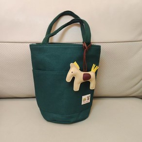 [RANCY 랑시] 고급 원단 런치백 도시락가방 사이즈 27*25*17cm 가방걸이 증정, 그린, 1개