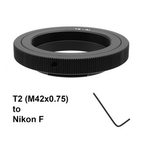 T2-Nik F T2 (M42x0.75) 마운트 렌즈 Nikon F 마운트 카메라 마운트 어댑터 링 T2-F T2-AI Nikon D800 D850 D750 D610 등., 한개옵션0, 1개