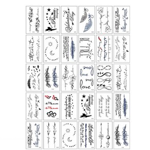 타투 스티커 30종 세트 헤나 문신 레터링 패션타투 수채화 판박이