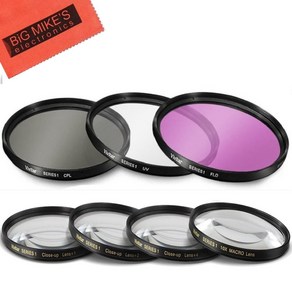 7피스 40.5mm 필터 세트에는 소니 zv-e10 알파 a5000 a5100 a6000 a6300 a6500 nex-5tl nex-6 카메라용 3피스 필터 및 4피스 클로즈업, 1개, 1개 7 Piece 40.5mm Filte Set I