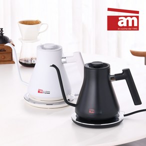 [백화점브랜드] 이태리 AM 전기 커피 드립포트 저소음 통스텐 800ml, 리치 블랙 (KP-1000B)