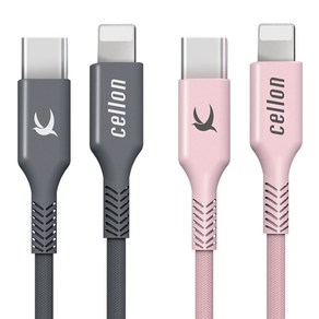 셀론 USB C타입 to 8핀 2.0 라이트닝 케이블 1.2M, 그레이, 1개