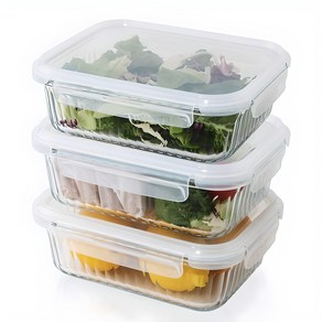네오플램 스탠다드 내열유리 반찬통 밀폐용기 3p세트 1000ml, 3개
