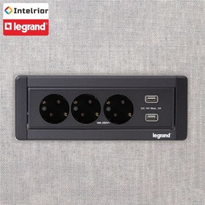 르그랑 빌트인콘센트 그라파이트 아일랜드식탁 사무실 회의실 책상 가구 회전 매입 USB+3구 콘센트, [04] 그라파이트, 1개