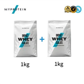 마이프로틴 아이솔레이트 1kg+1kg 단백질 보충제 8가지 맛, 초콜릿스므스 화이트초콜릿, 내추럴바닐라, 1kg, 2개